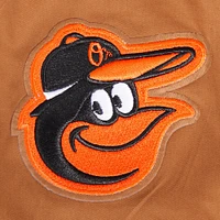 Men's Pro Standard Brown Baltimore Orioles Paint The City Twill Full-Zip Jacket
