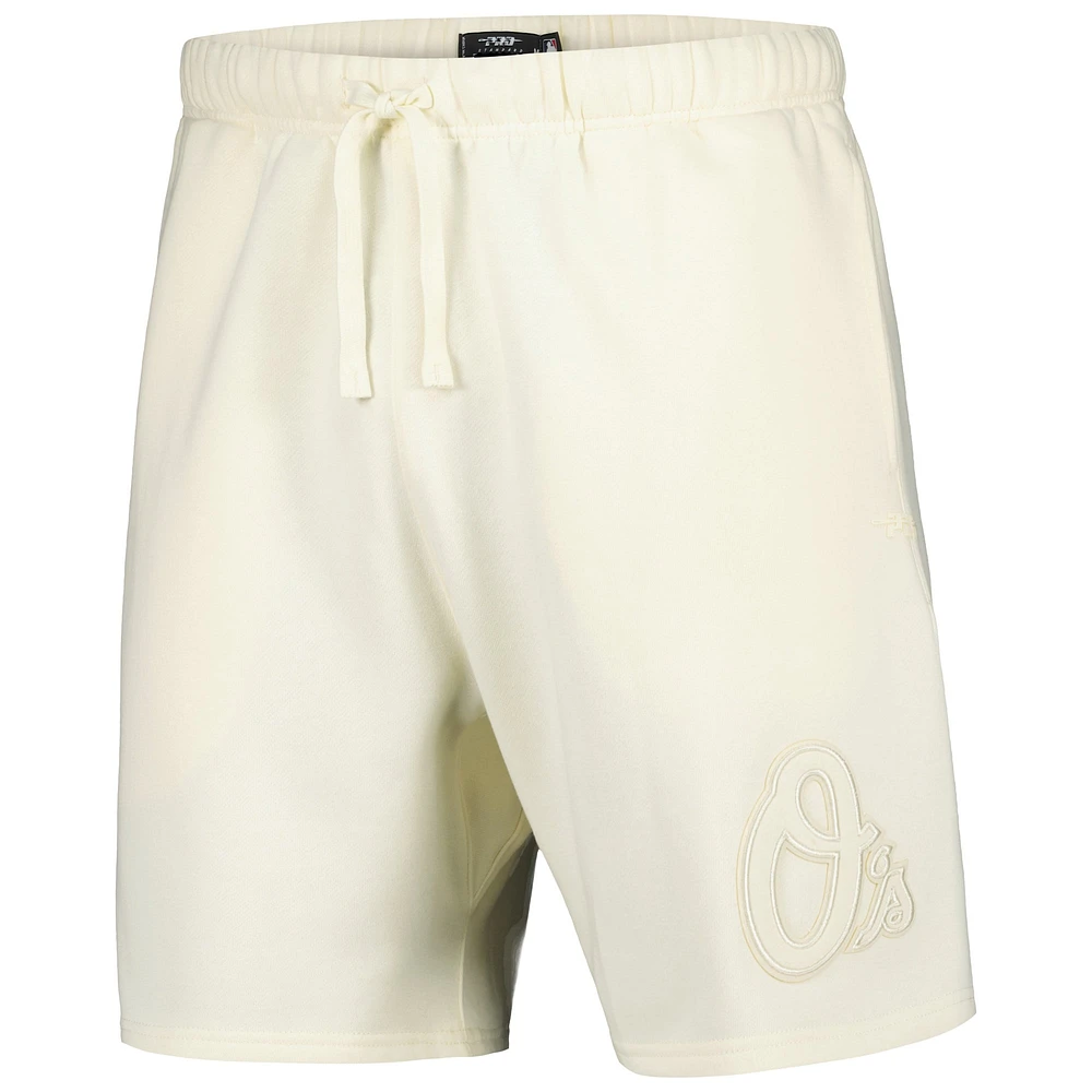Men's Pro Standard Cream Baltimore Orioles Neutral Fleece Shorts
