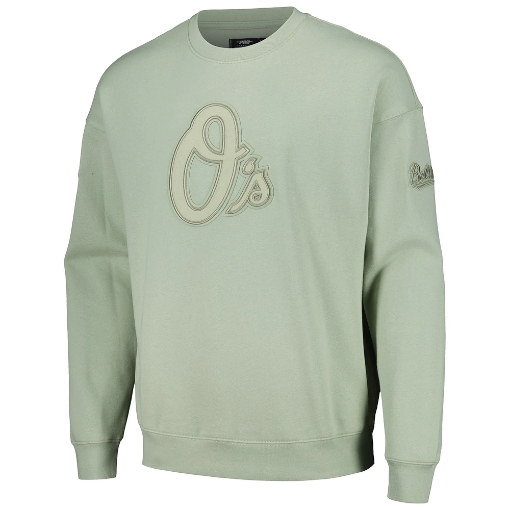 Men's Pro Standard Green Baltimore Orioles Neutral Drop Shoulder Pullover Sweatshirt