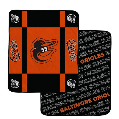 Couverture ultra confortable double face Pegasus Baltimore Orioles 60" x 70" Reverse Block