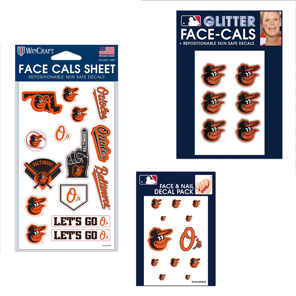Ensemble de tatouages sans eau WinCraft Baltimore Orioles 4" x 7"