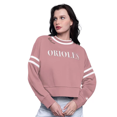 Sweat-shirt court rose Power Play pour femme de l'équipe départ des Orioles Baltimore