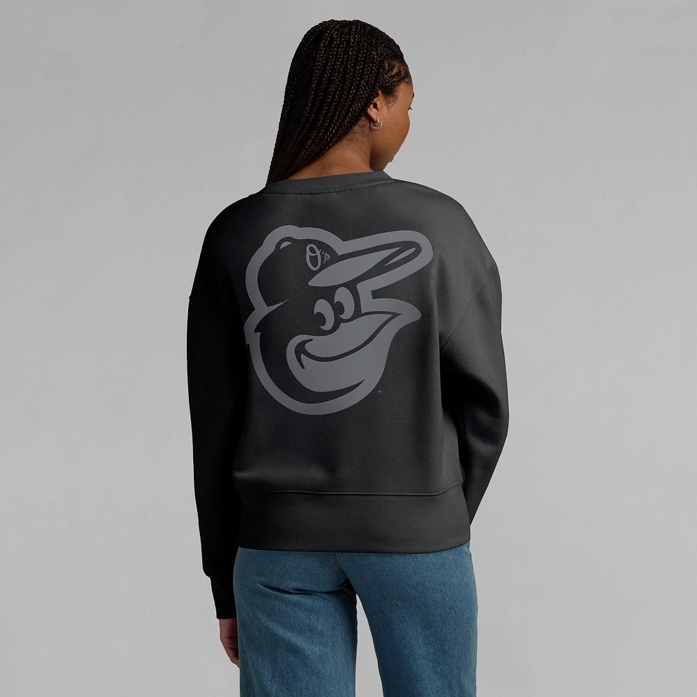 Women's Fanatics Black Baltimore Orioles Elements Flow Pullover Sweatshirt