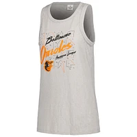 Women's Soft as a Grape Gray Baltimore Orioles Gauze High Neck Tank Top