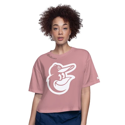 T-shirt court rose pour femme « Play the Ball » des Orioles de Baltimore