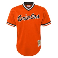 Youth Mitchell & Ness Cal Ripken Jr. Orange Baltimore Orioles Cooperstown Collection Mesh Batting Practice Jersey