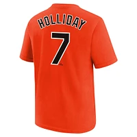Youth Nike Jackson Holliday Orange Baltimore Orioles Name & Number T-Shirt