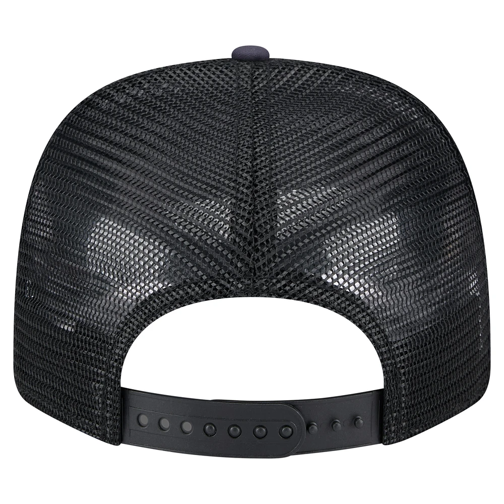 Men's New Era Navy/Black Baltimore Ravens Adventure Drinks Pattern 9SEVENTY Stretch-Snap Hat