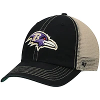 Men's '47 Black/Natural Baltimore Ravens Trawler Trucker Clean Up Snapback Hat