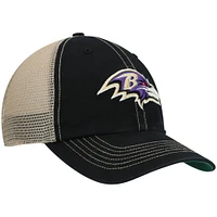 Men's '47 Black/Natural Baltimore Ravens Trawler Trucker Clean Up Snapback Hat