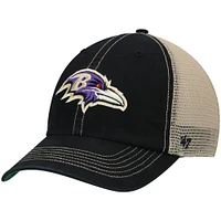 Men's '47 Black/Natural Baltimore Ravens Trawler Trucker Clean Up Snapback Hat