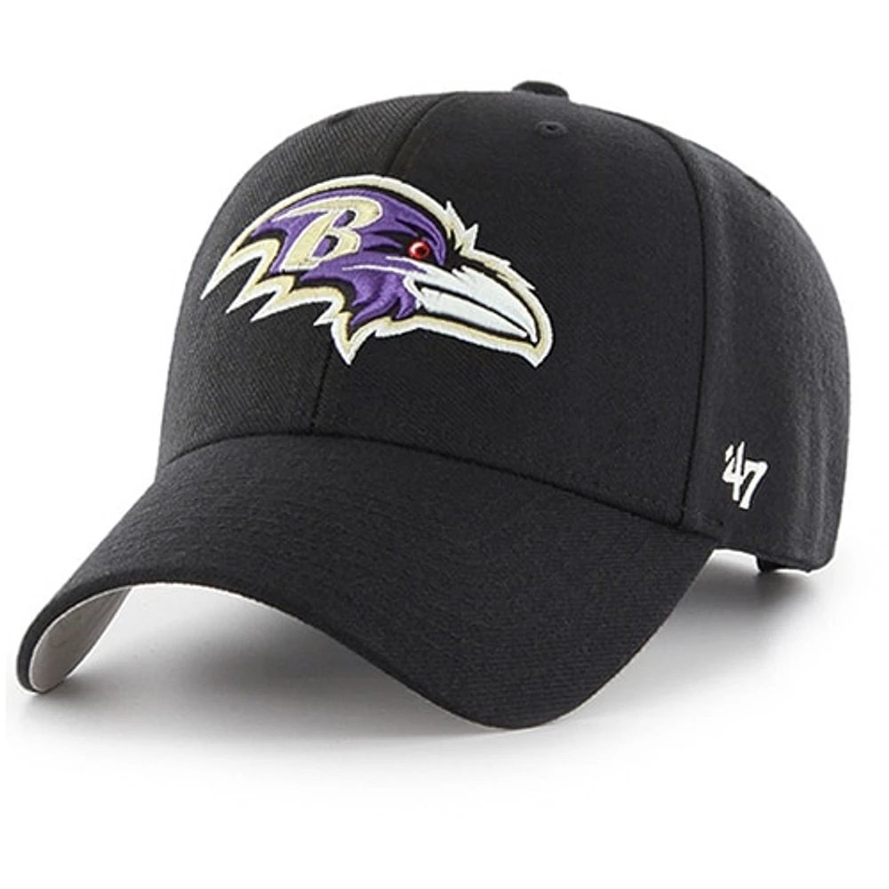 Casquette réglable '47 Black Baltimore Ravens MVP pour homme
