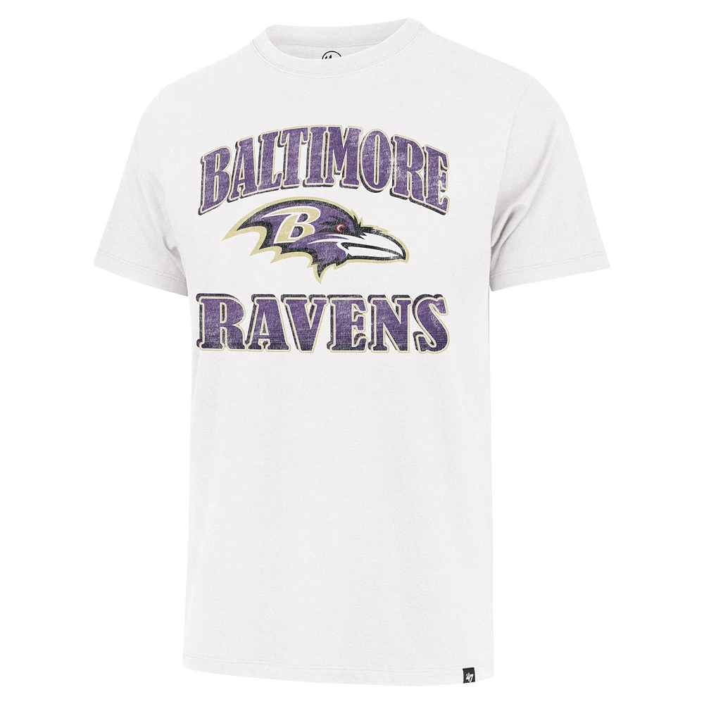 Men's '47 White Baltimore Ravens Overrun Franklin T-Shirt