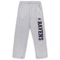 Men's Concepts Sport Purple/Heathered Gray Baltimore Ravens Big & Tall T-Shirt Pants Sleep Set