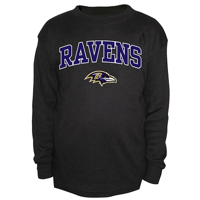 T-shirt thermique à manches longues Fanatics Black Baltimore Ravens pour hommes, grande taille