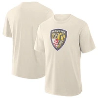 Men's Fanatics  Cream Baltimore Ravens Slub T-Shirt
