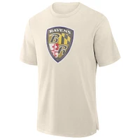 Men's Fanatics  Cream Baltimore Ravens Slub T-Shirt