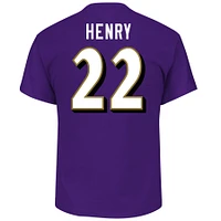 Men's Fanatics Derrick Henry Purple Baltimore Ravens Big & Tall Name Number T-Shirt