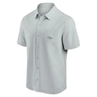 Men's Fanatics Gray Baltimore Ravens Front Office Button-Up Shirt