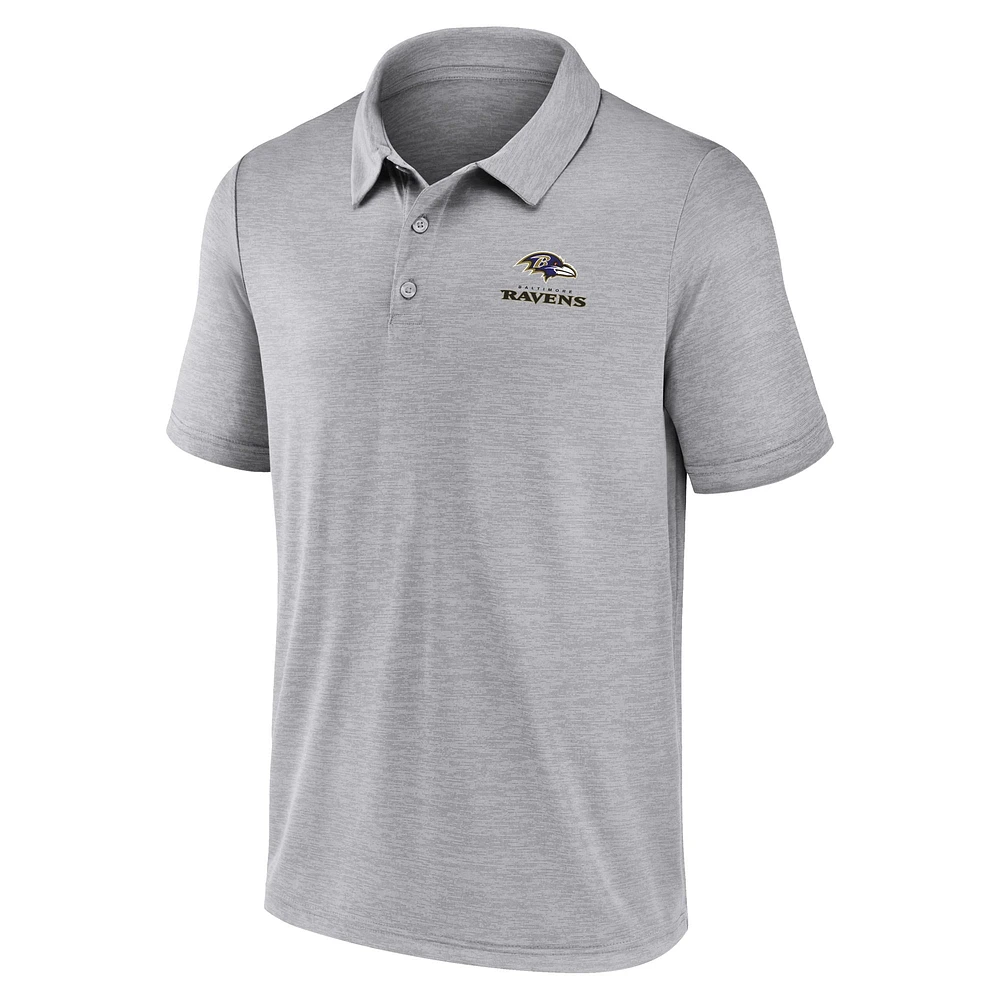 Men's Fanatics Gray Baltimore Ravens Making Waves Polo