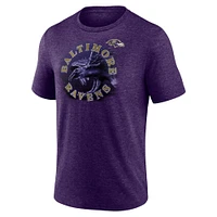 T-shirt Sporting Chance fanatiques violet chiné pour hommes Baltimore Ravens