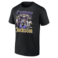 Men's Fanatics Lamar Jackson Black Baltimore Ravens Notorious Player Graphic T-Shirt