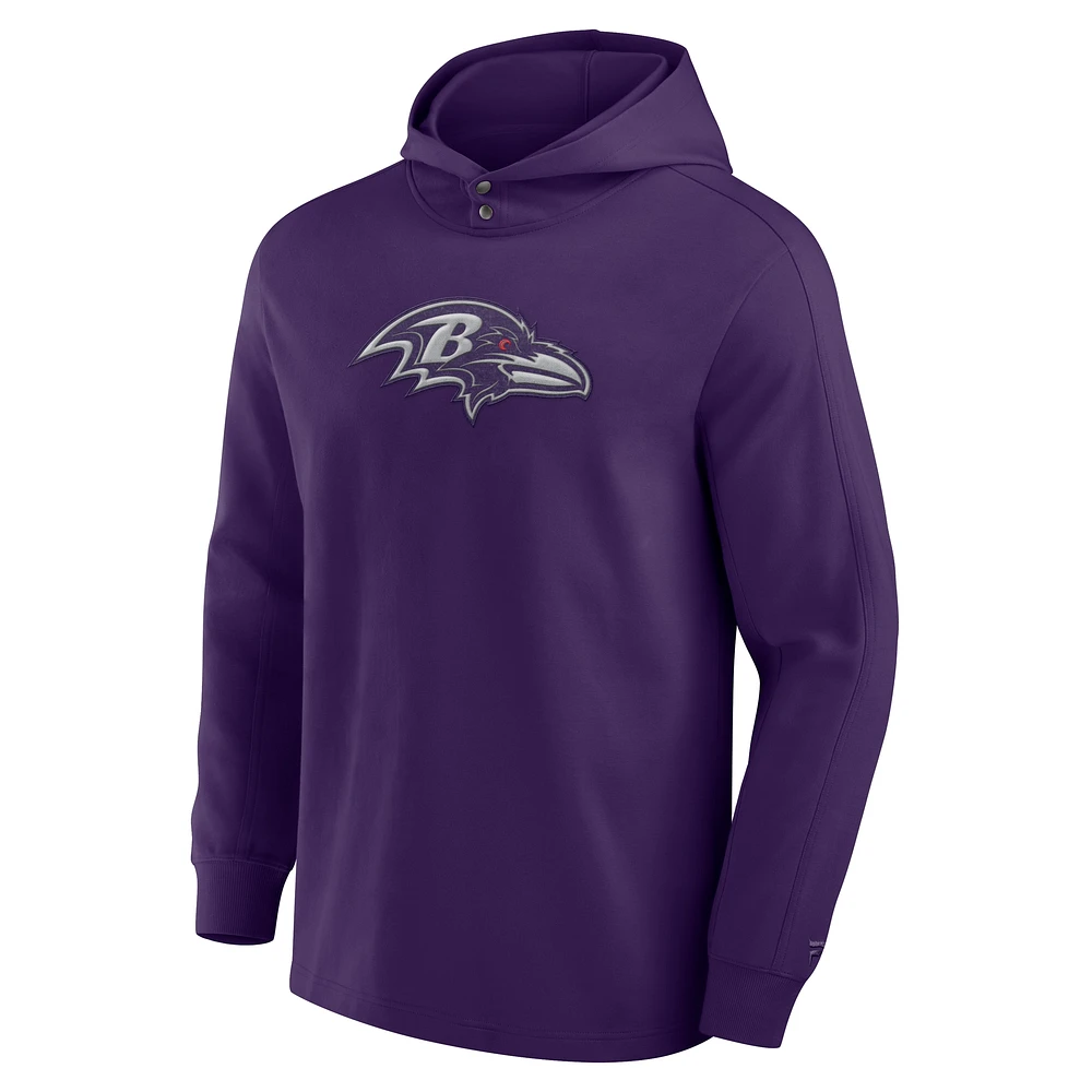 Men's Fanatics Purple Baltimore Ravens Elements Blaze Tri-Blend Long Sleeve Hoodie T-Shirt