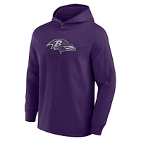 Men's Fanatics Purple Baltimore Ravens Elements Blaze Tri-Blend Long Sleeve Hoodie T-Shirt