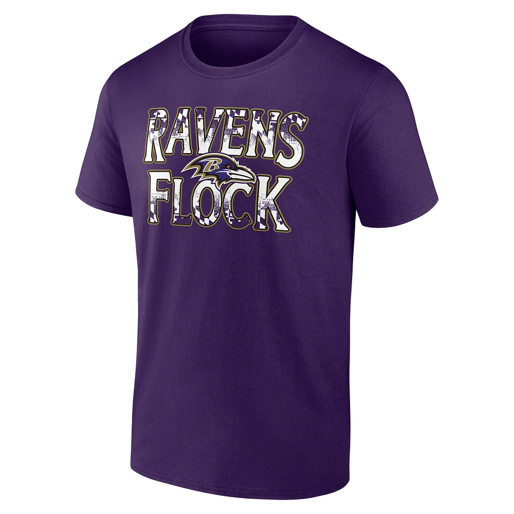 Men's Fanatics Purple Baltimore Ravens Flock T-Shirt