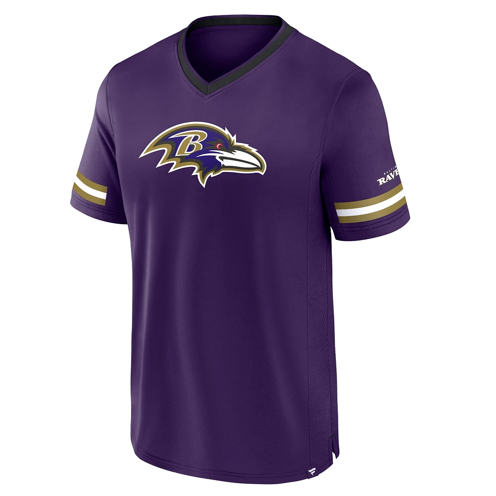 Men's Fanatics Purple Baltimore Ravens Stripe Stacking T-Shirt
