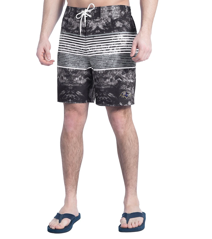 Short de bain G-III Sports by Carl Banks pour homme, noir/gris, Baltimore Ravens Horizon Volley