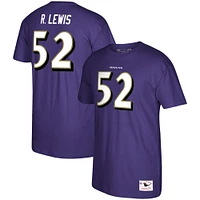 Men's Mitchell & Ness Ray Lewis Purple Baltimore Ravens Retired Player Logo Name Number T-Shirt