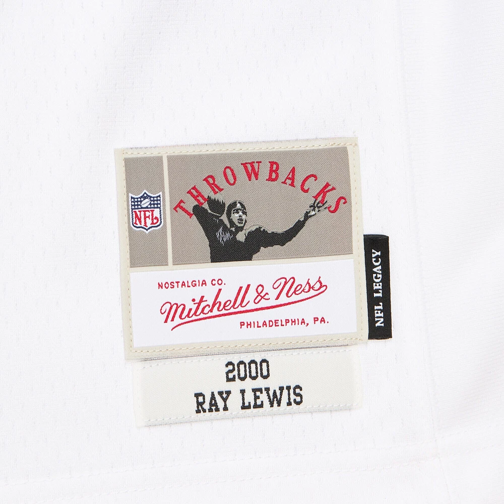 Men's Mitchell & Ness Ray Lewis White Baltimore Ravens 2000 Legacy Replica Jersey