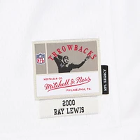Men's Mitchell & Ness Ray Lewis White Baltimore Ravens 2000 Legacy Replica Jersey