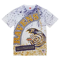 Men's Mitchell & Ness White Baltimore Ravens Team Burst Sublimated T-Shirt