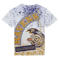 Men's Mitchell & Ness White Baltimore Ravens Team Burst Sublimated T-Shirt