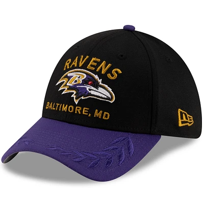 Men's New Era Black/Purple Baltimore Ravens 2025 NFL Draft 39THIRTY Flex Hat