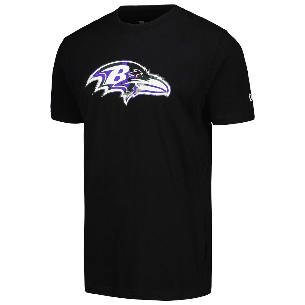 Men's New Era Black Baltimore Ravens Camo Logo T-Shirt