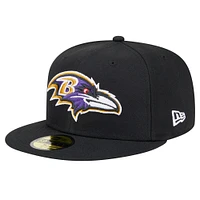 Men's New Era Black Baltimore Ravens  Main Patch 59FIFTY Fitted Hat