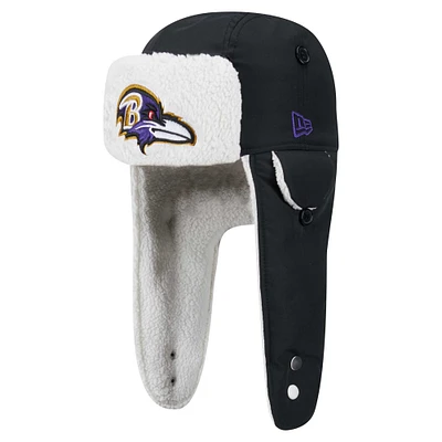 Casquette de trappeur Sherpa Baltimore Ravens noire New Era pour homme