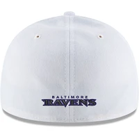 Men's New Era White Baltimore Ravens Omaha Low Profile 59FIFTY Fitted Hat