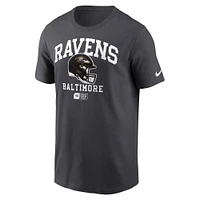 Men's Nike Anthracite Baltimore Ravens Helmet Essential T-Shirt