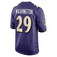 Men's Nike Ar'Darius Washington Purple Baltimore Ravens Player Game Jersey