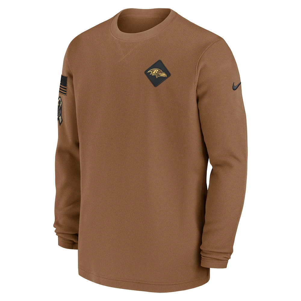 Men's Nike Brown Baltimore Ravens Salute to Service Pullover Sweatshirt