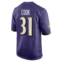 Men's Nike Dalvin Cook  Purple Baltimore Ravens Game Jersey