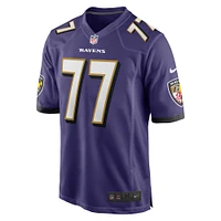 Men's Nike Daniel Faalele Purple Baltimore Ravens Player Game Jersey