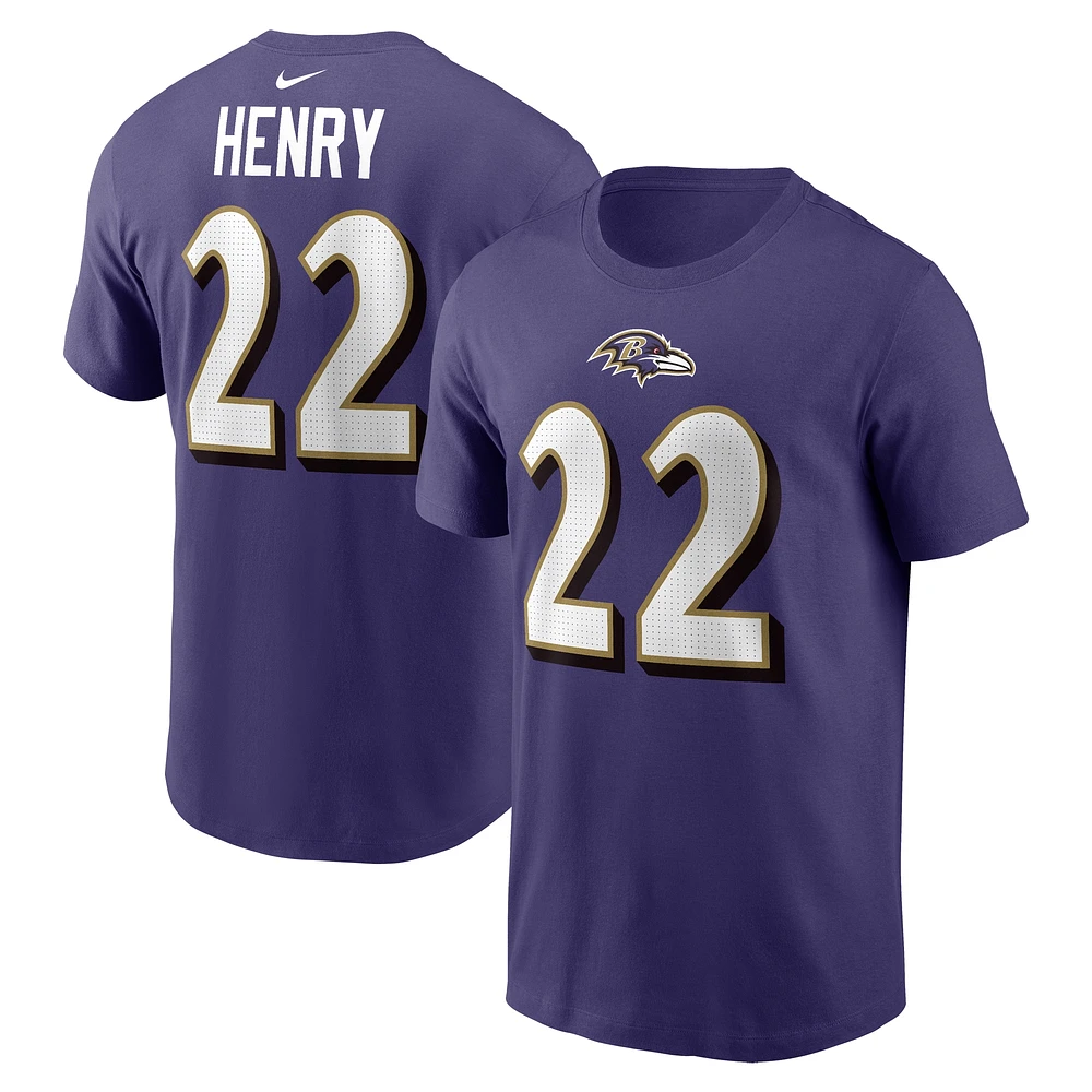 Men's Nike Derrick Henry Baltimore Ravens Player Name & Number T-Shirt