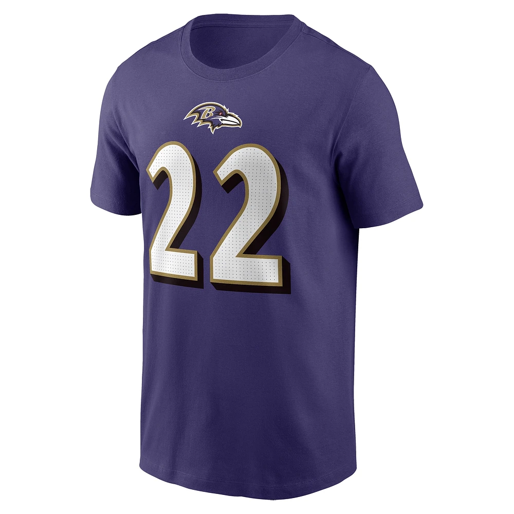 Men's Nike Derrick Henry Baltimore Ravens Player Name & Number T-Shirt