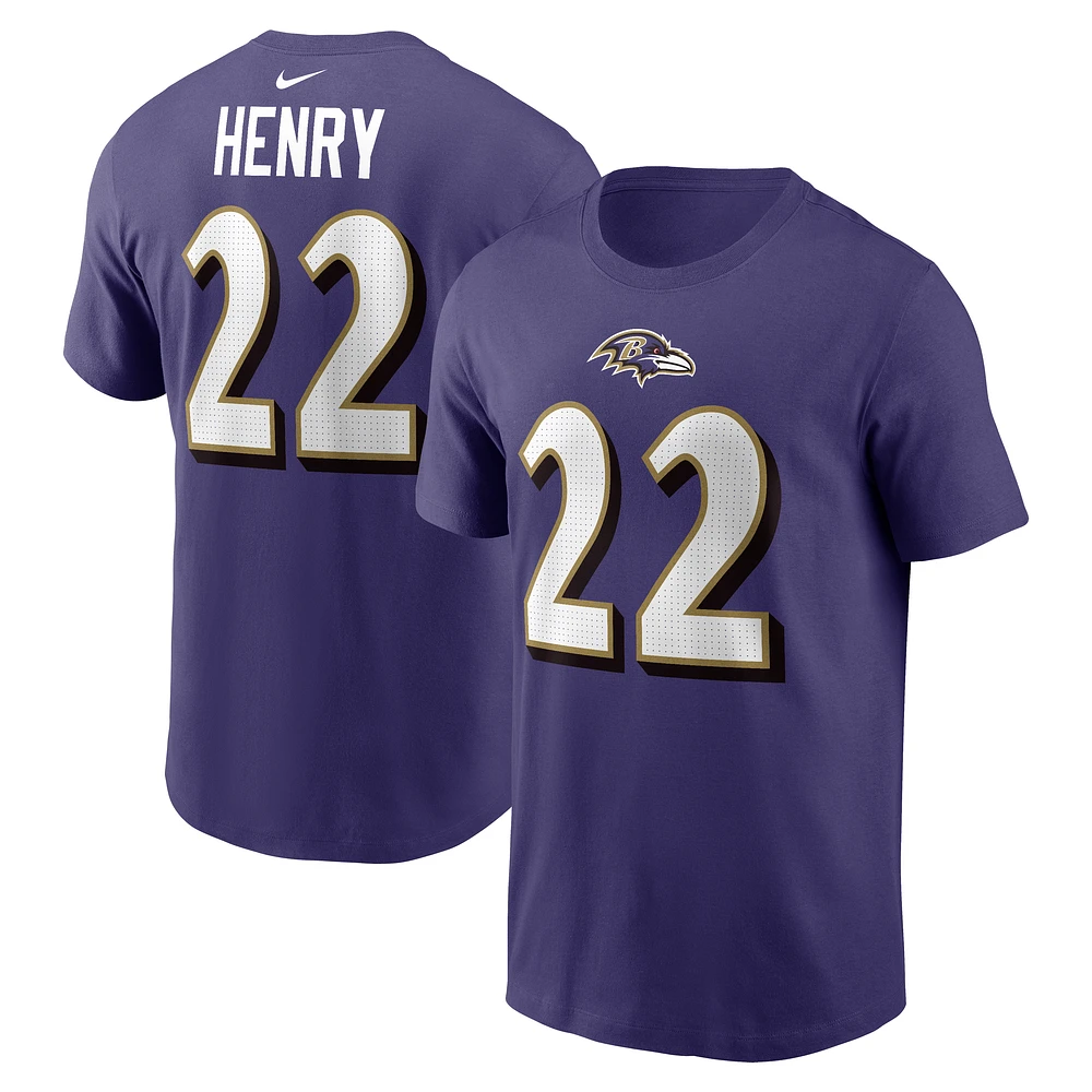 Men's Nike Derrick Henry Baltimore Ravens Player Name & Number T-Shirt