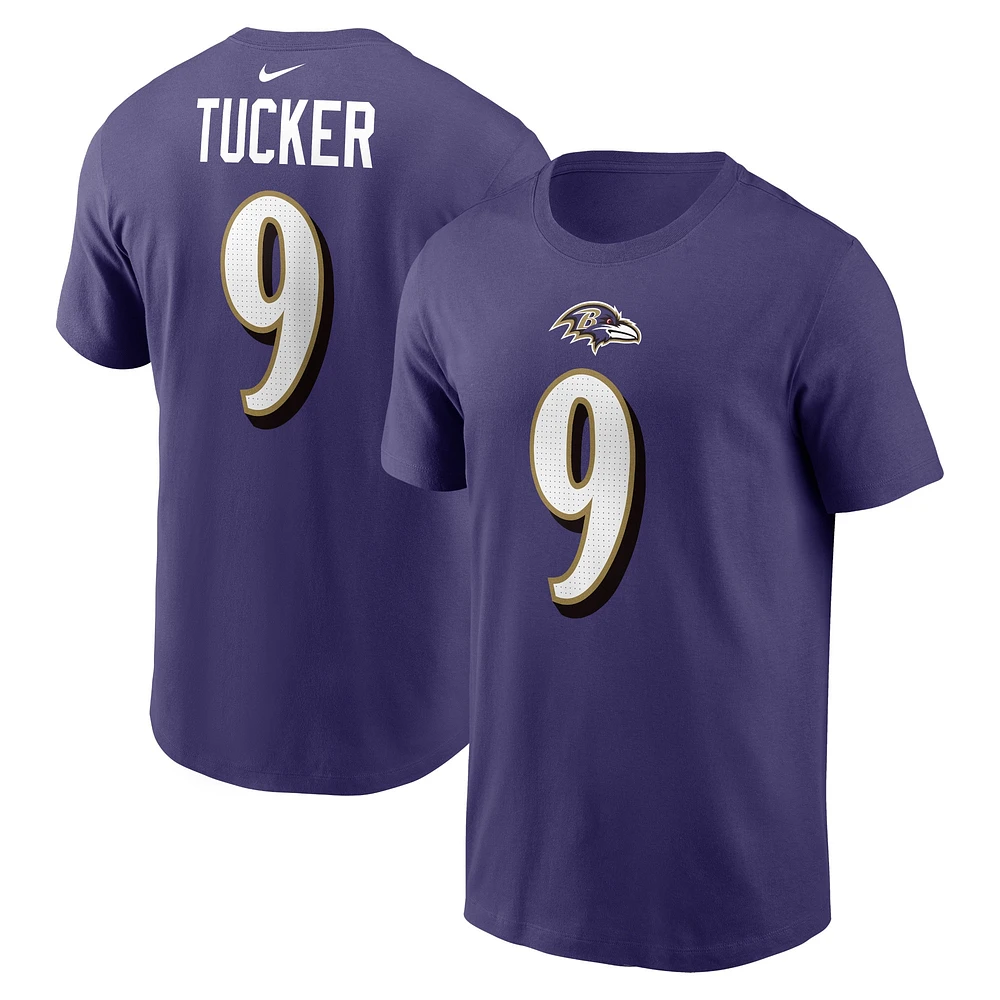 Men's Nike Justin Tucker  Purple Baltimore Ravens Player Name & Number T-Shirt